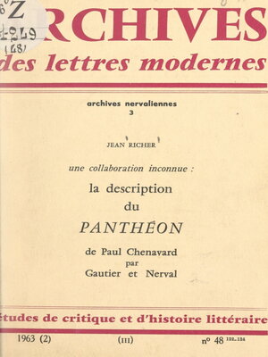 cover image of La description du "Panthéon", de Paul Chenavard, par Gautier et Nerval